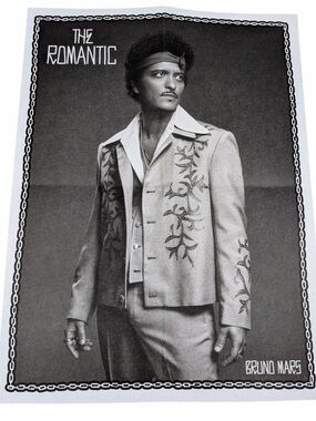 Bruno Mars "The Romantic" Poster - Black & White